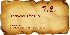 Todorov Etelka névjegykártya