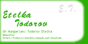 etelka todorov business card